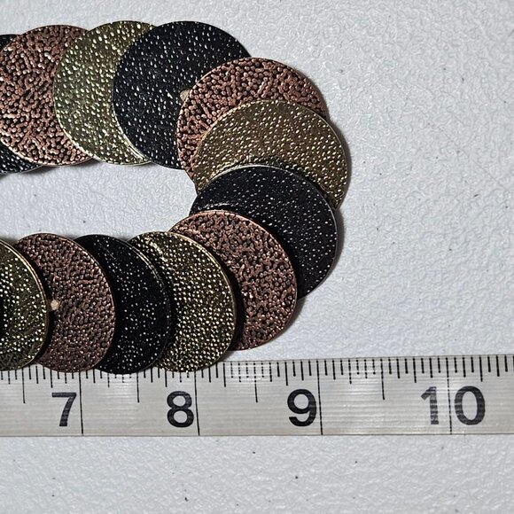 Elegant Metallic Disc Statement Necklace Black Copper Gold Fashion Jewelry Women - Picture 6 of 6